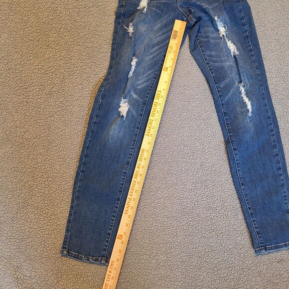 L&B LUCKY & BLESSED Jeans Boyfriend Stretch Denim‎ Blue Pants Distressed Size 2 - Picture 10 of 10